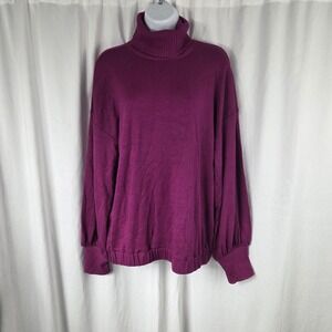 INC International Concepts Sweater Womens XL Purple Turtleneck Pullover